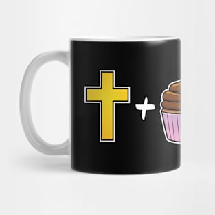 Christ plus Cupcakes equals happiness Christian Mug